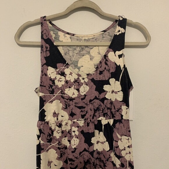 Sonoma Womens Size Petite Small Multicolor Floral Print Stretch Sundress Dress - Picture 2 of 5